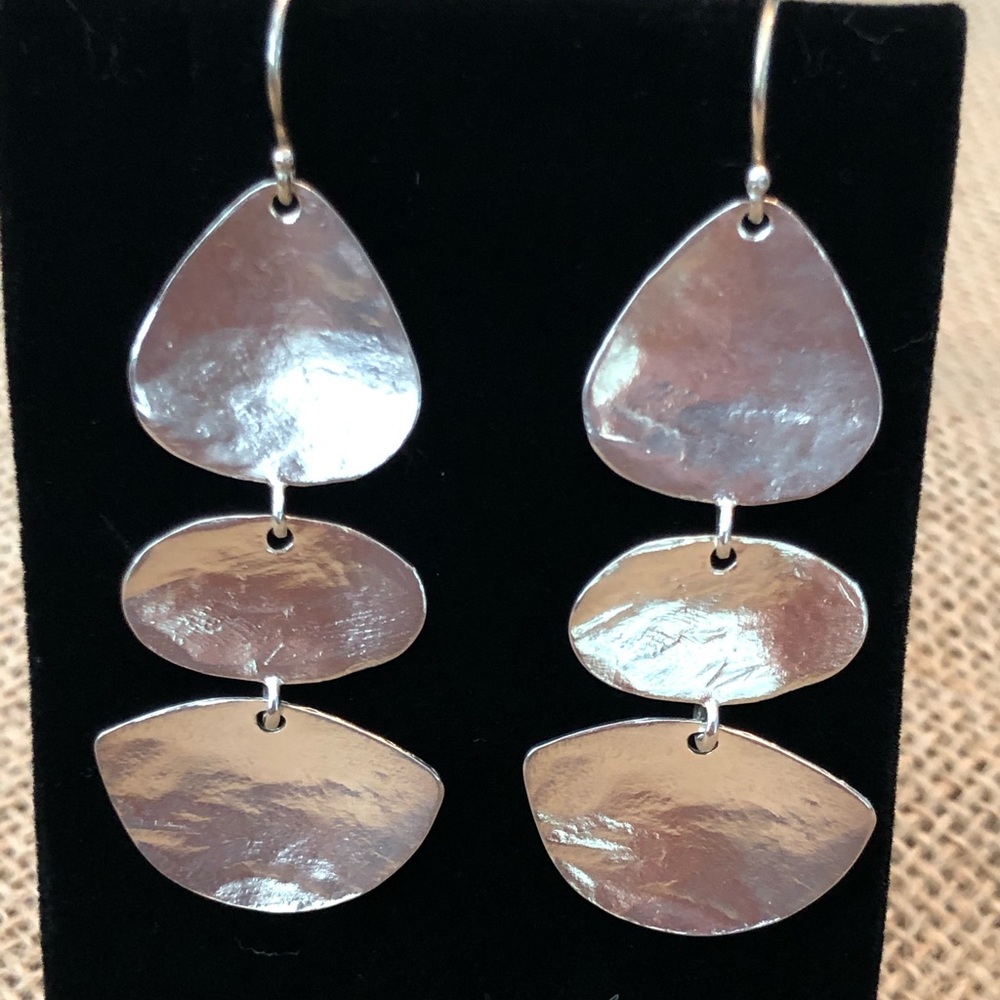 Silpada Three Disc Dangle .925 Sterling Silver Earrings